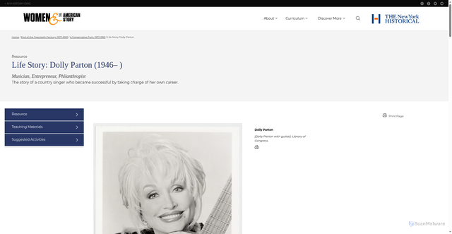 Security scan screenshot of https://wams.nyhistory.org/end-of-the-twentieth-century/a-conservative-turn/dolly-parton/