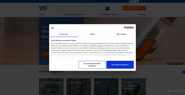 Security scan screenshot of https://www.vdi.de/