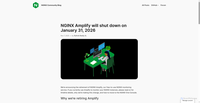 Security scan screenshot of https://amplify.nginx.com