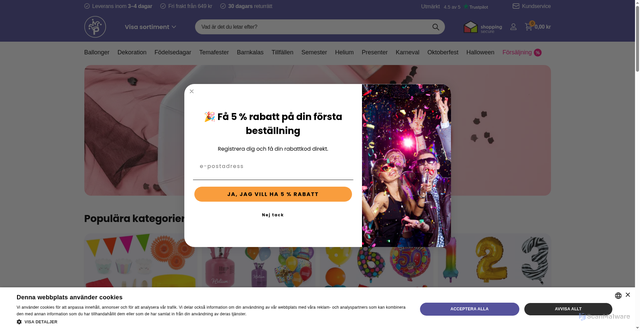 Security scan screenshot of https://partywinkel.se