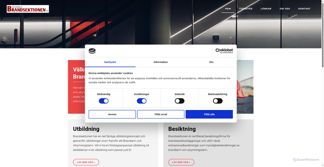 Security scan screenshot of https://xn--skerhetssektionen-qqb.se