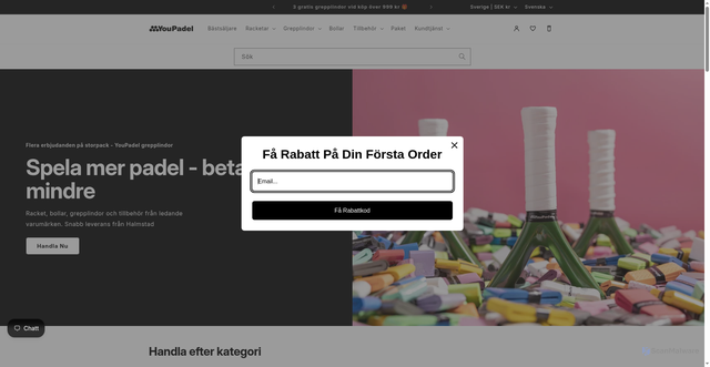Security scan screenshot of https://youpadel.se