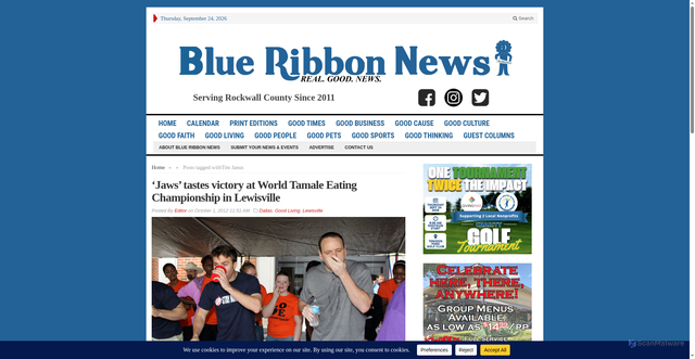 Security scan screenshot of https://blueribbonnews.com/tag/tim-janus/