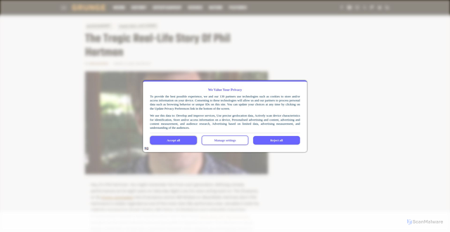 Security scan screenshot of https://www.grunge.com/192024/the-tragic-real-life-story-of-phil-hartman/