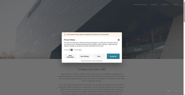 Security scan screenshot of https://hedingroup.se
