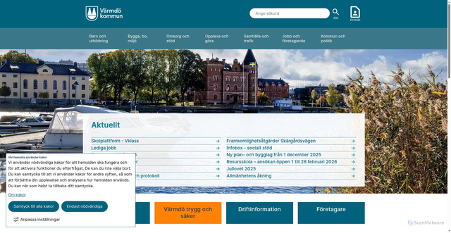 Security scan screenshot of https://www.varmdo.se/