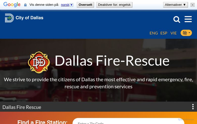 Security scan screenshot of https://dallascityhall.com/departments/fire-rescue/Pages/default.aspx