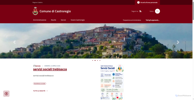 Security scan screenshot of https://www.comune.castroregio.cs.it