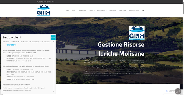 Security scan screenshot of https://grimolise.it/
