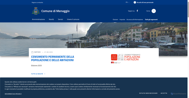 Security scan screenshot of https://www.comune.menaggio.co.it/
