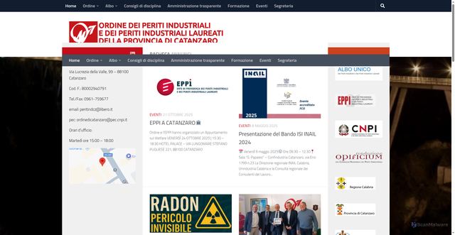 Security scan screenshot of https://www.periti-industriali.cz.it/