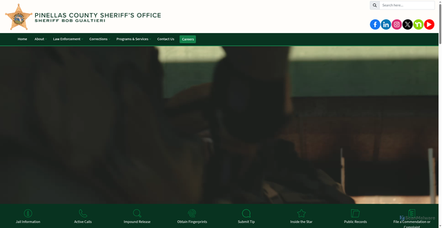 Security scan screenshot of https://pinellassheriff.gov/
