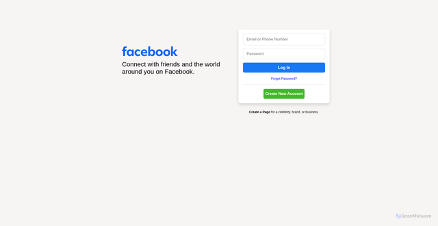 Security scan screenshot of https://fake-fb-login.vercel.app/