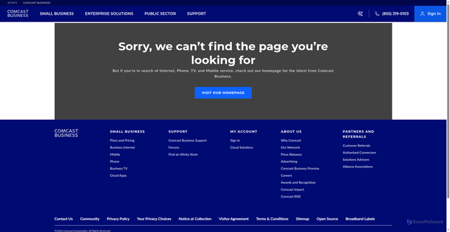 Security scan screenshot of https://cdn.pdc.business.comcast.com