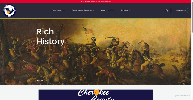 Security scan screenshot of cherokeecountysc.gov
