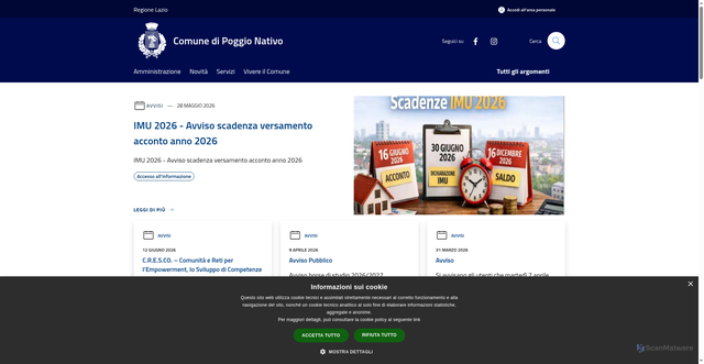 Security scan screenshot of https://www.comune.poggionativo.ri.it/