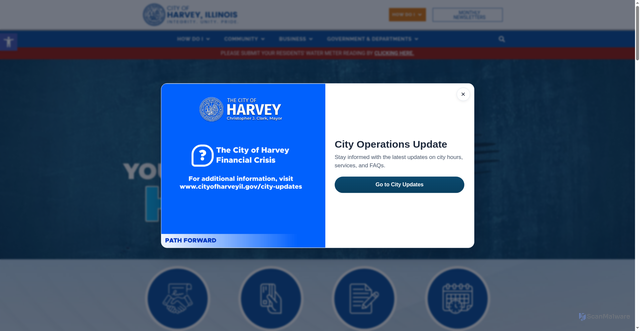 Security scan screenshot of https://www.cityofharveyil.gov/