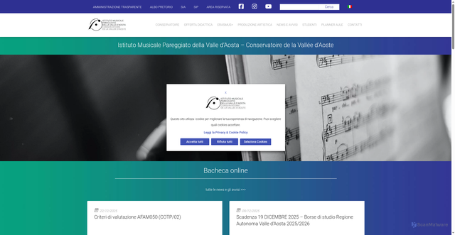 Security scan screenshot of https://www.consaosta.it/