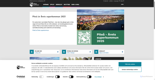 Security scan screenshot of https://www.pitea.se/
