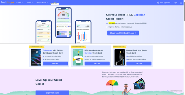 Security scan screenshot of https://bankbazaar.com