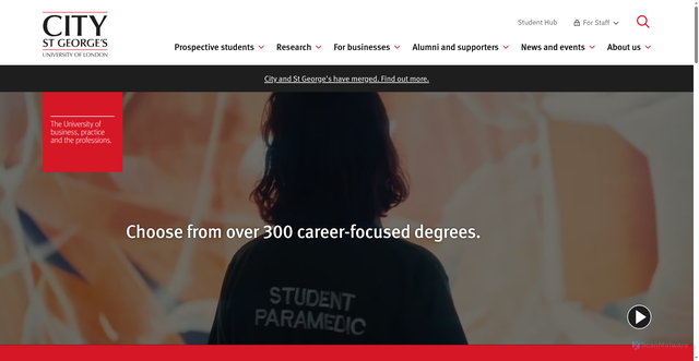 Security scan screenshot of https://www.citystgeorges.ac.uk