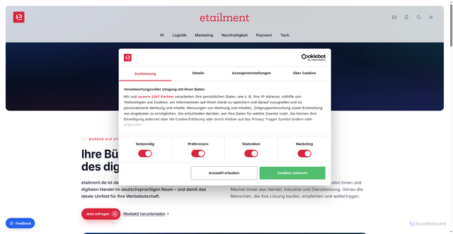 Security scan screenshot of https://r.brevo.etailment.de/mk/cl/f/sh/7nVU1aA2nfsbCYtuqcDOO8l63LLgr9K/-wJHZIfAhGwl