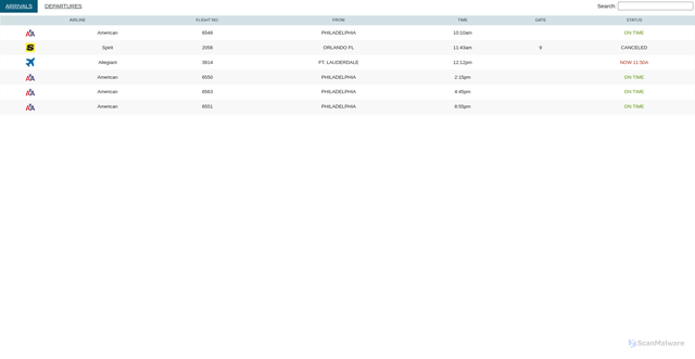 Security scan screenshot of https://infax.com/webfids/acy/default.aspx?view=a&nav=1