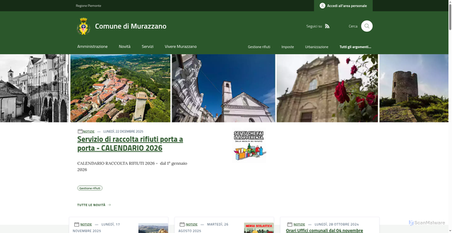 Security scan screenshot of https://www.comune.murazzano.cn.it/
