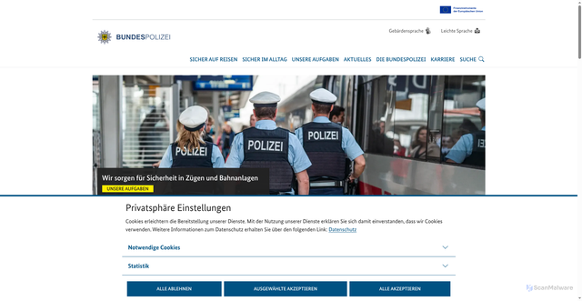 Security scan screenshot of https://bundespolizei.de/