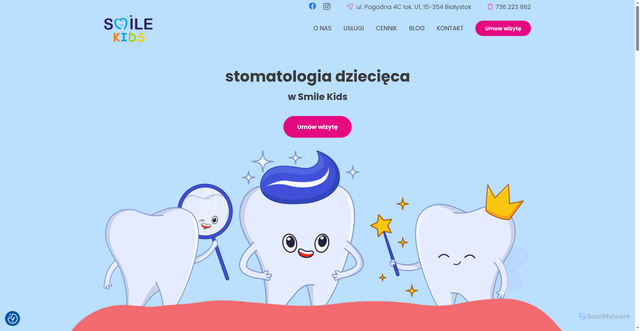 Security scan screenshot of https://kidssmile.pl