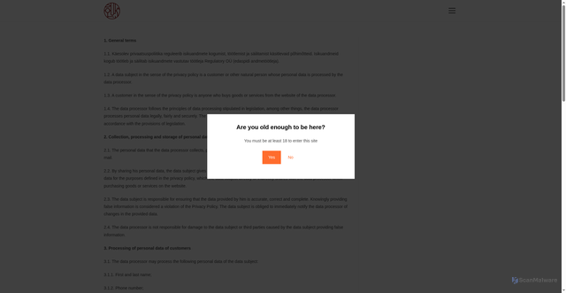 Security scan screenshot of https://ouk.ee/en/privacy-policy/