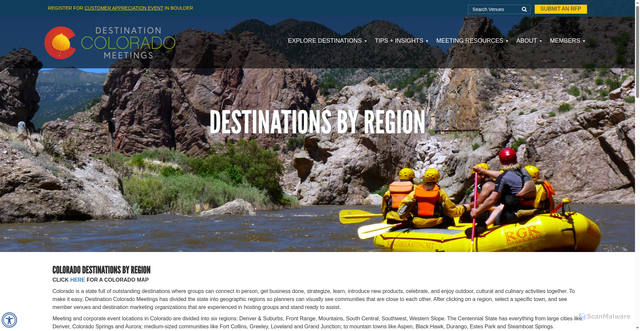Security scan screenshot of https://destinationcolorado.com/destinations/