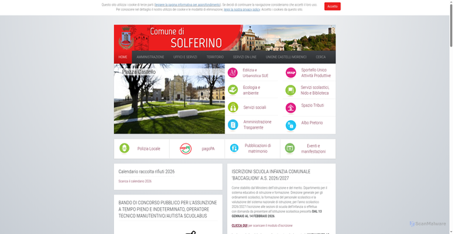 Security scan screenshot of https://comune.solferino.mn.it/