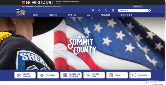 Security scan screenshot of https://www.summitcountyutah.gov/2525/Sheriff-Office