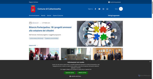 Security scan screenshot of https://www.comune.caltanissetta.it/it