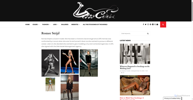 Security scan screenshot of https://www.leggycelebs.com/romee-strijd/