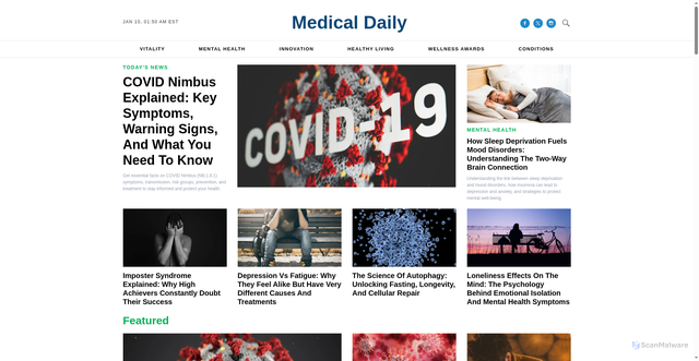 Security scan screenshot of https://medicaldaily.com