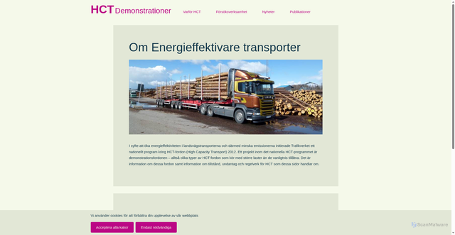 Security scan screenshot of https://energieffektivatransporter.se