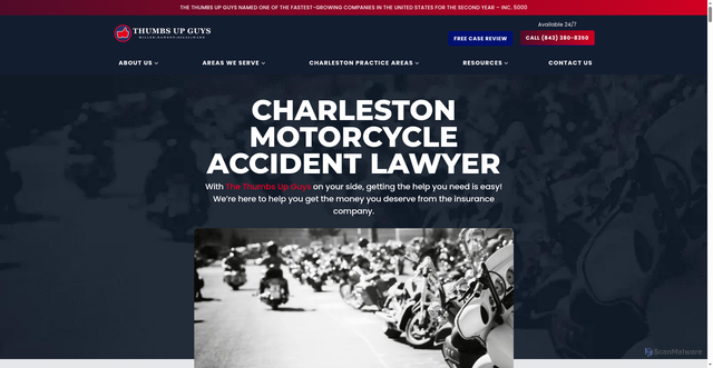 Security scan screenshot of https://mdswlegal.com/charleston-motorcycle-accident-lawyer/