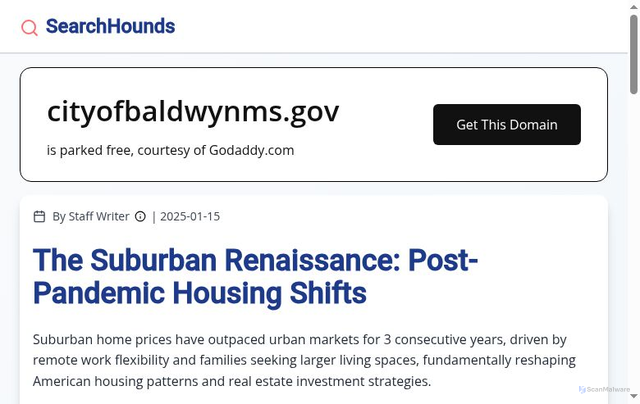 Security scan screenshot of https://cityofbaldwynms.gov/