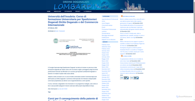 Security scan screenshot of https://www.albodoganalistimilano.it/