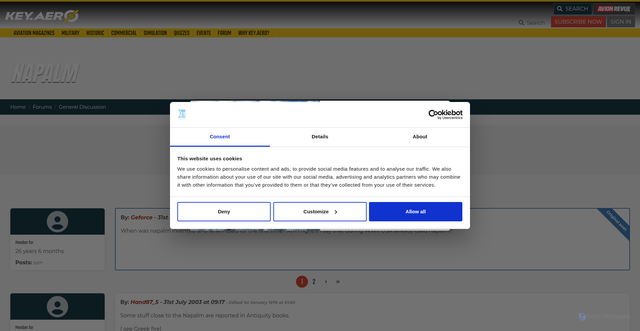 Security scan screenshot of https://www.key.aero/forum/general-discussion/14676-napalm