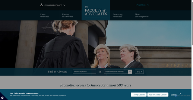 Security scan screenshot of https://www.advocates.org.uk/