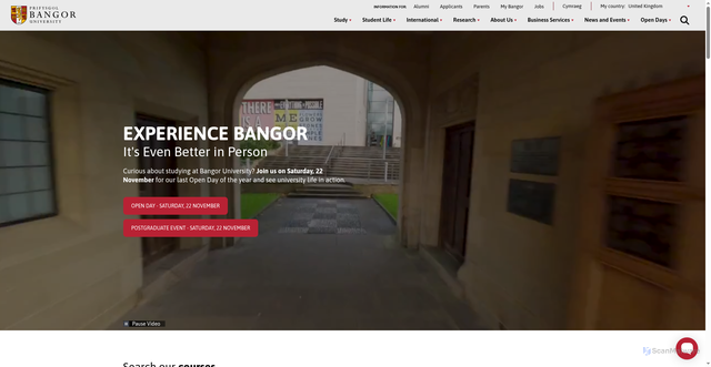 Security scan screenshot of https://www.bangor.ac.uk/
