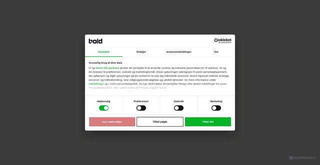Security scan screenshot of https://bold.dk