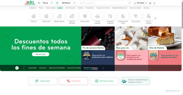 Security scan screenshot of https://automercado.cr