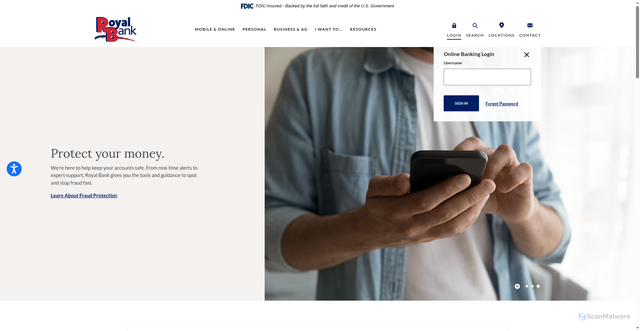 Security scan screenshot of https://www.royalbank-usa.com/