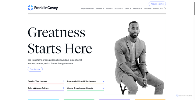 Security scan screenshot of https://franklincovey.com
