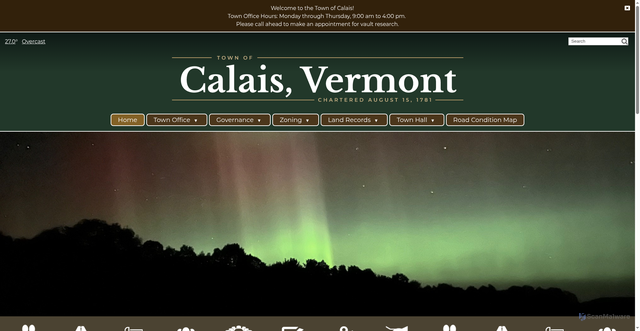 Security scan screenshot of https://www.calaisvermont.gov/