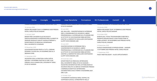 Security scan screenshot of https://www.veterinarisassari.it/